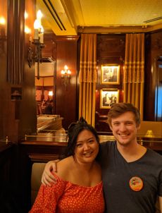 Frank and Allison eating at Carthay Circle
