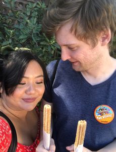 Frank and Allison eating churros