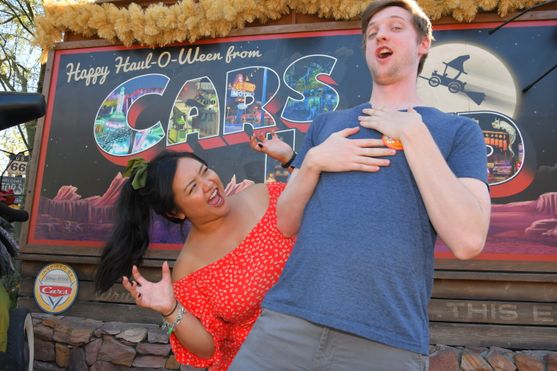 Frank and Allison in Halloween Cars land
